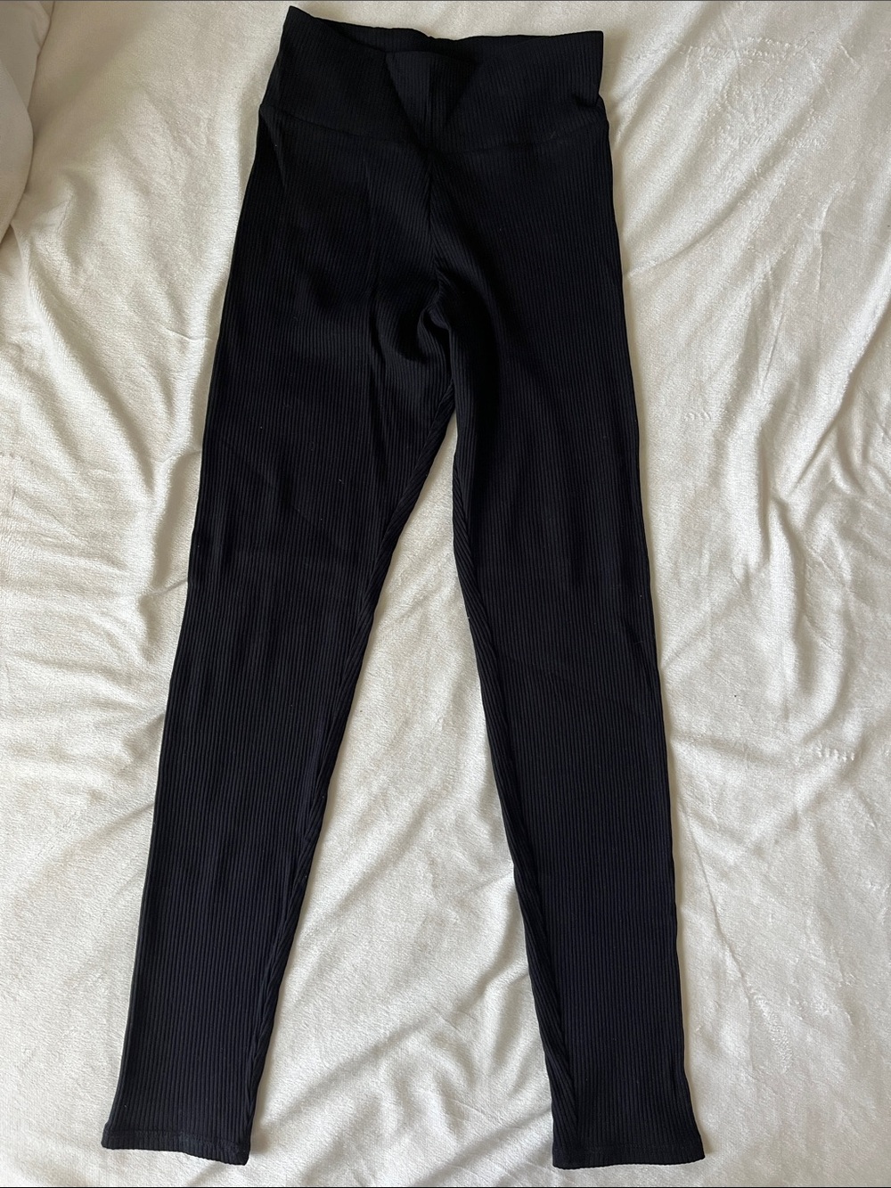NWOT H&M Black Ribbed High-Waist Leggings